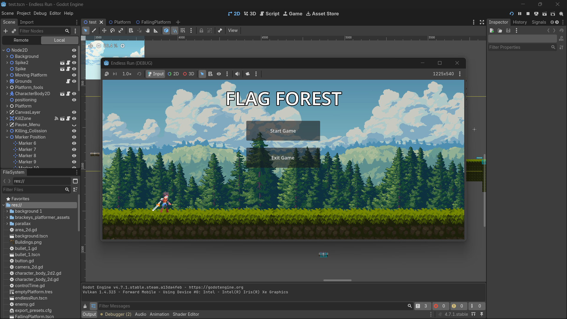 Flag Forrest Game Screenshot
